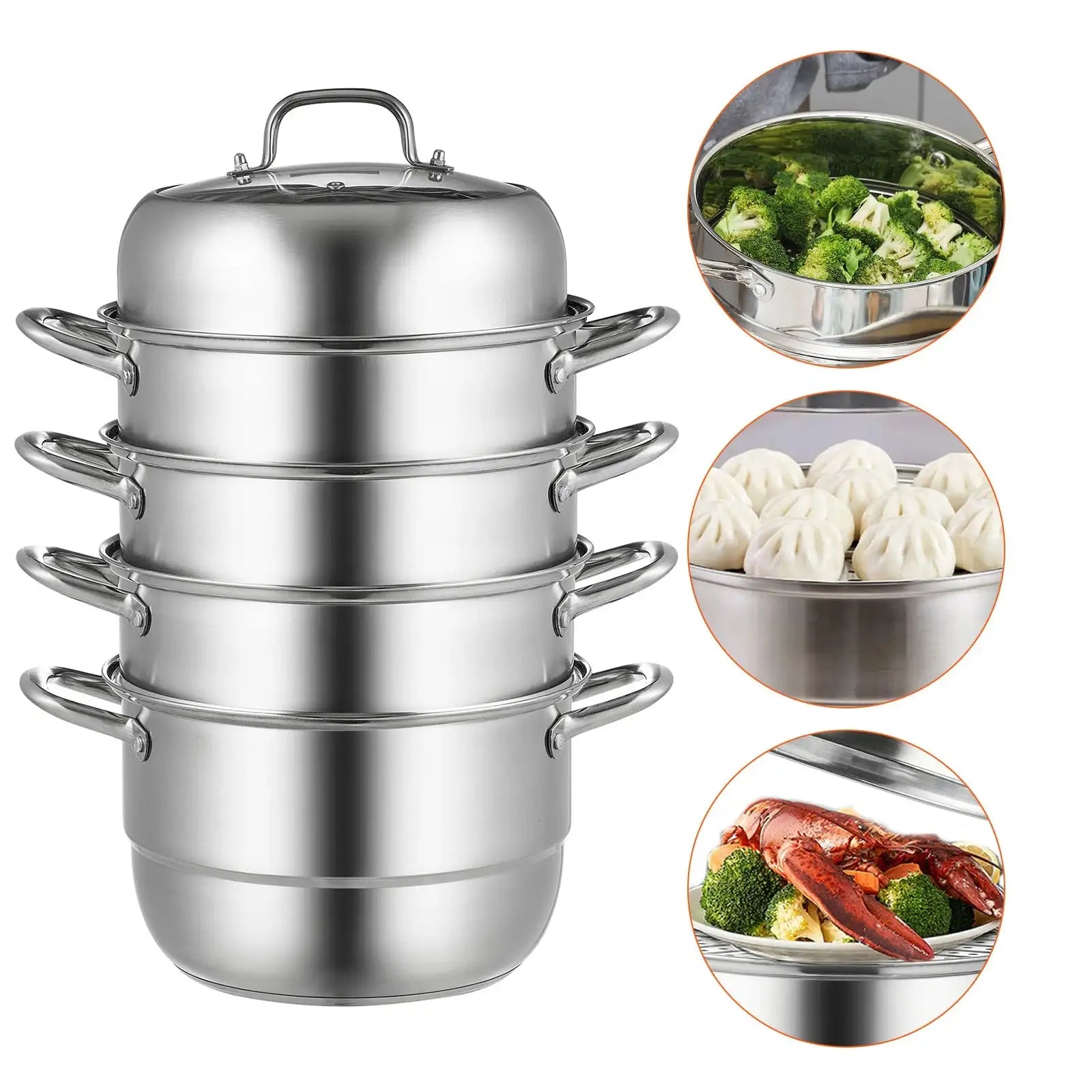 Five Layer Steamer Pot Dumplings Stainless Steel