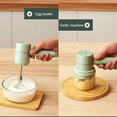 USB 2 In 1 Electric Milk Frother And Chopper Whisk 3 Speed