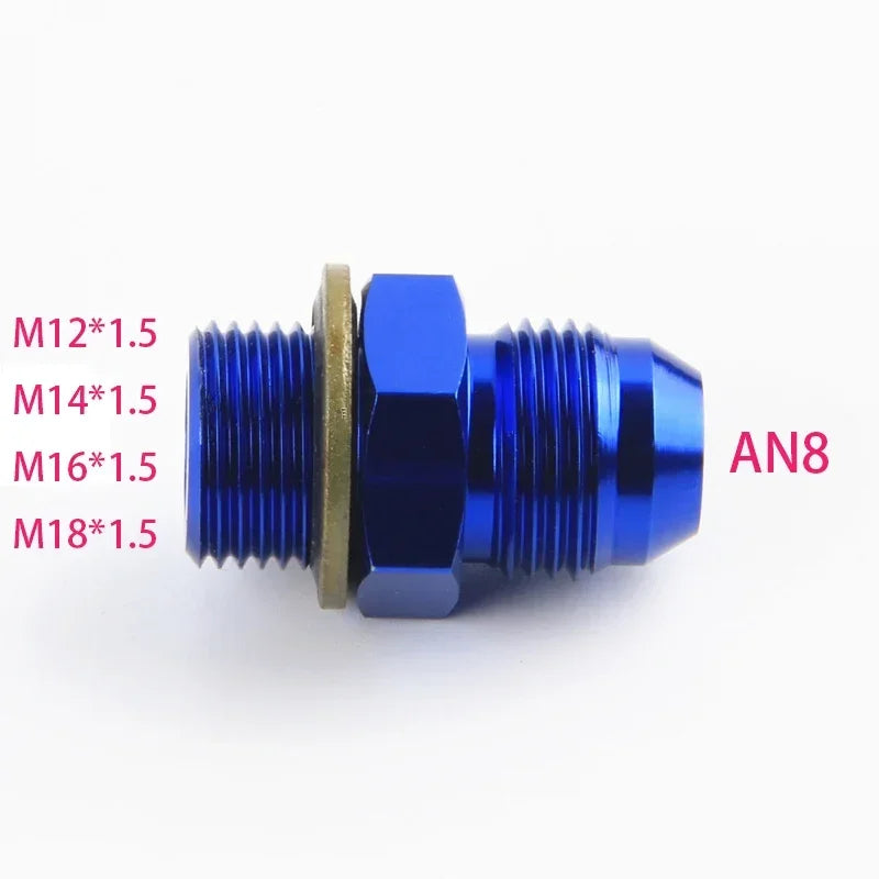Aluminum AN8 Male Adapter With M16x1.5 Threads For Fuel Lines by InterCyprus Trading Ltd