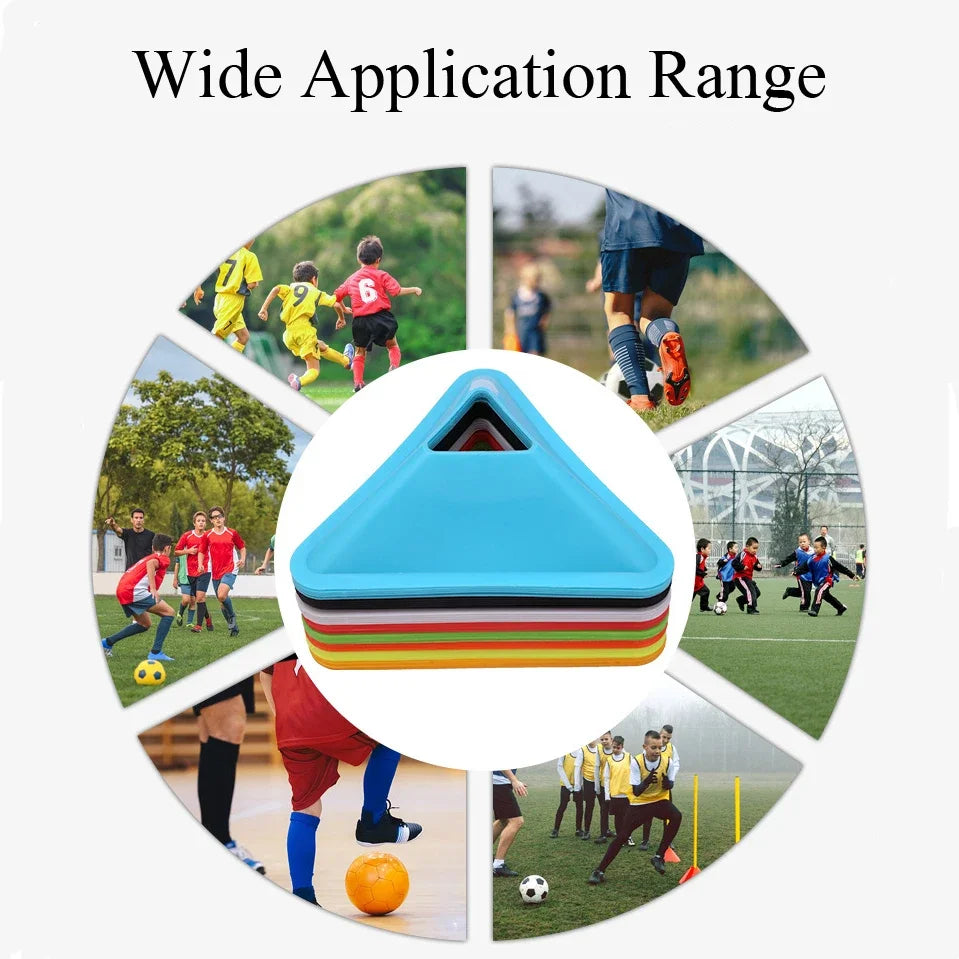 10PCS Triangular Football Training Cones - Agility Markers for Soccer Practice