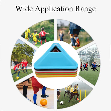 10PCS Triangular Football Training Cones - Agility Markers for Soccer Practice