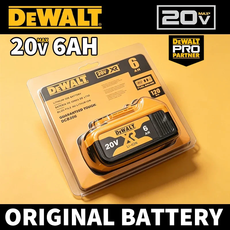 6000mAh 20V Li-Ion Battery For DeWalt Power Tools DCB206 DCB205 DCB204 DCB200