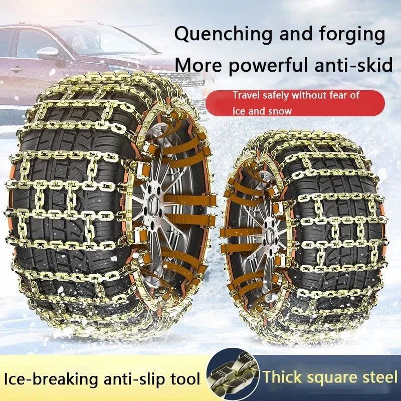 Anti-Skid Iron Car Tire Snow Chains &ndash; 165-195mm Tire Width 1pc Anti-skid Chain
