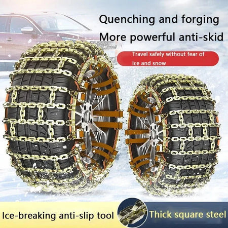 Anti-Skid Iron Car Tire Snow Chains &ndash; 165-195mm Tire Width 1pc Anti-skid Chain