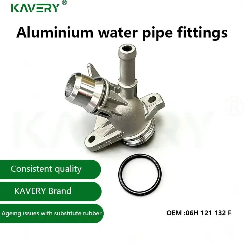 For 1pc Aluminium Engine Cooling Radiator Coolant Connector Water Outlet Flange Pipe Fit Au-di Q5 A4 A6 V-w S-eat 06H121132F by InterCyprus Trading Ltd