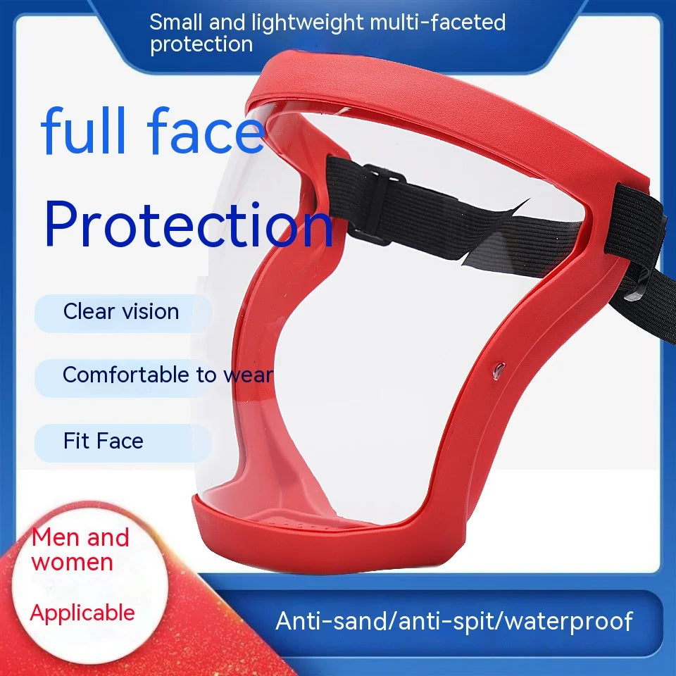 Transparent Facial Protector - Anti-Fog, Oil Proof, Full Face Shield for Weed Whacking &amp; Kitchen Use