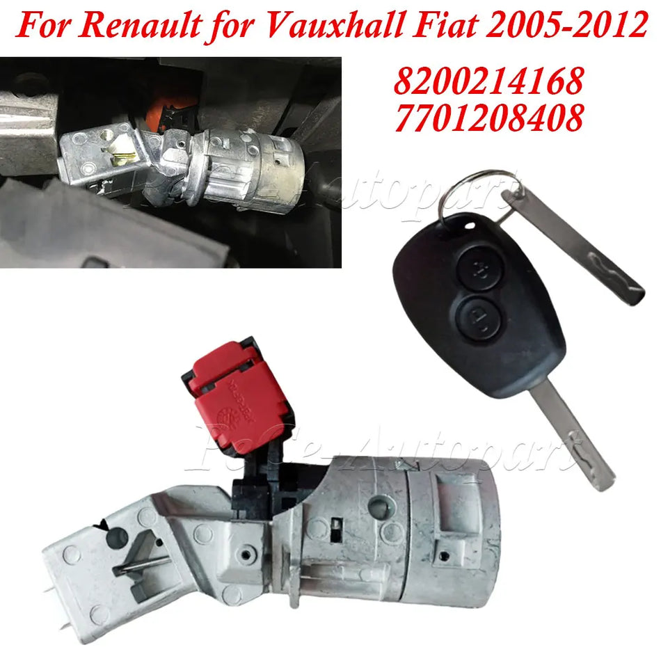 Stikalo z vložkom ključavnice za vžig in ključem za Renault Vauxhall 2005-2012 8200214168 7701208408