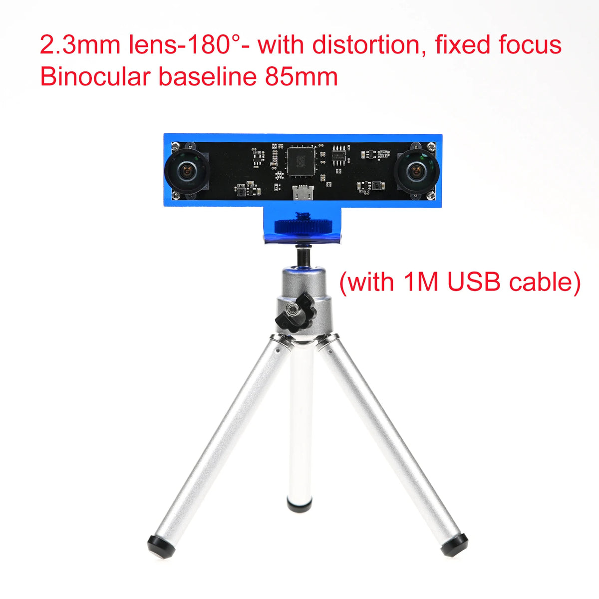 GXIVISION 4MP USB Dual Lens 1080P HD Webcam for VR and Depth Detection Tripod 2.3mm 180 deg
