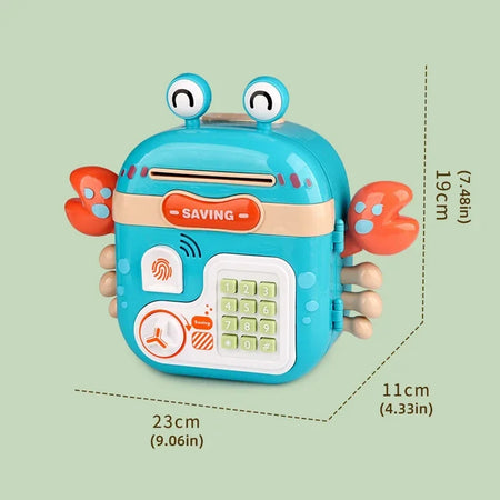 Crab Piggy Bank Toy - Music Lights For Fun Learning