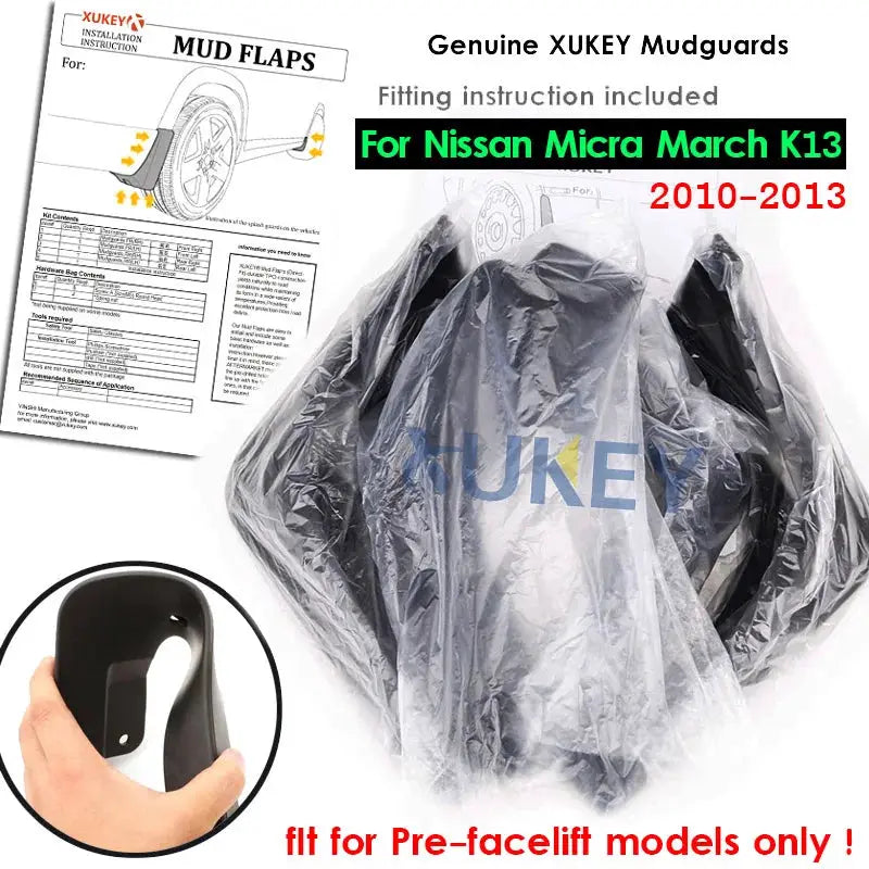 Front Rear Car Mud Flaps For Nissan Micra / March K13 2010 2011 2012 2013 Mudflaps Splash Guards Mud Flap Mudguards Fender by InterCyprus Trading Ltd