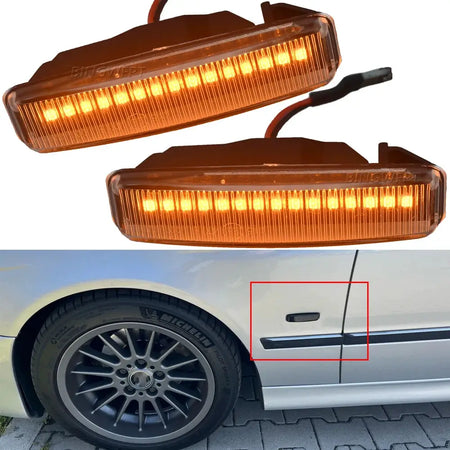 2PCS High Quality Dynamic Flowing LED Side Marker Turn Signal Light Sequential Lamp For BMW 5 Series E39 1995-2003 M5 by InterCyprus Trading Ltd