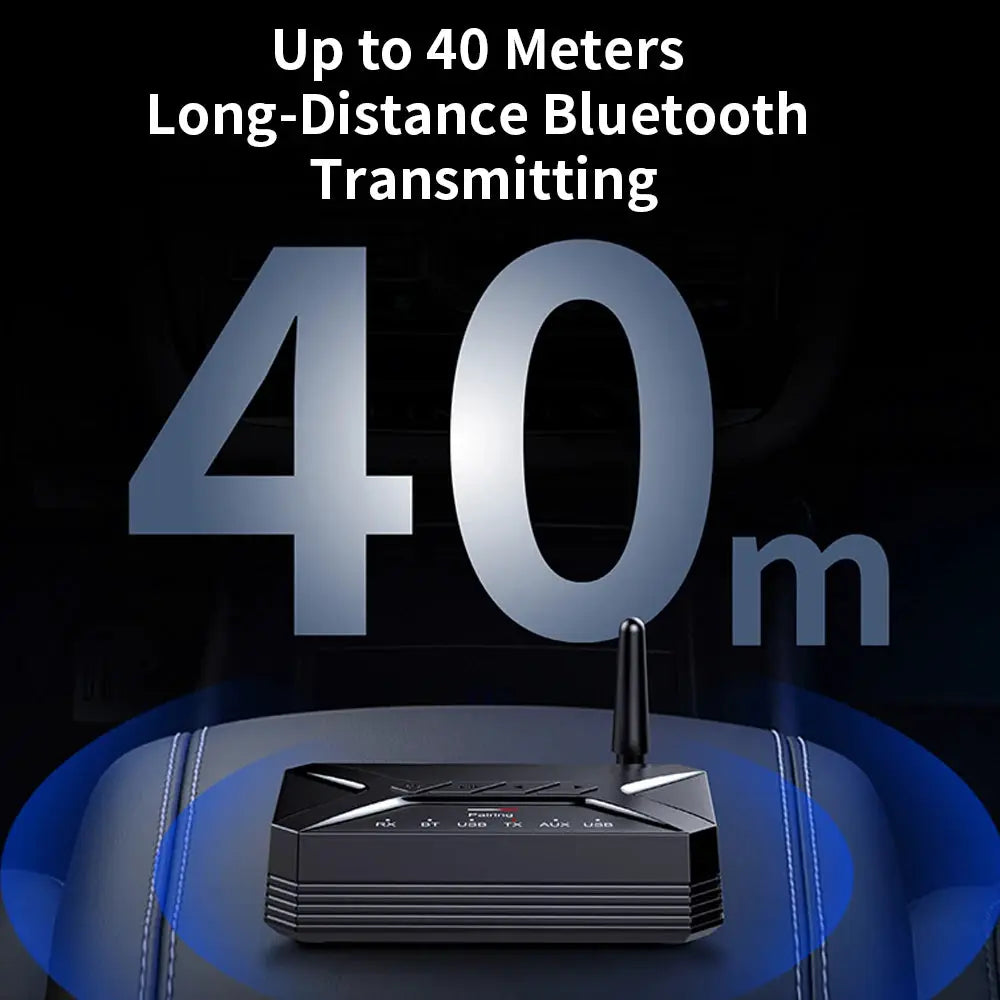 Bluetooth5.0 Audio Transmitter Receiver 40M HD Low Latency Wireless Bluetooth Adapter 3.5mm AUX Jack RCA USB for TV PC Headphone by InterCyprus Trading Ltd