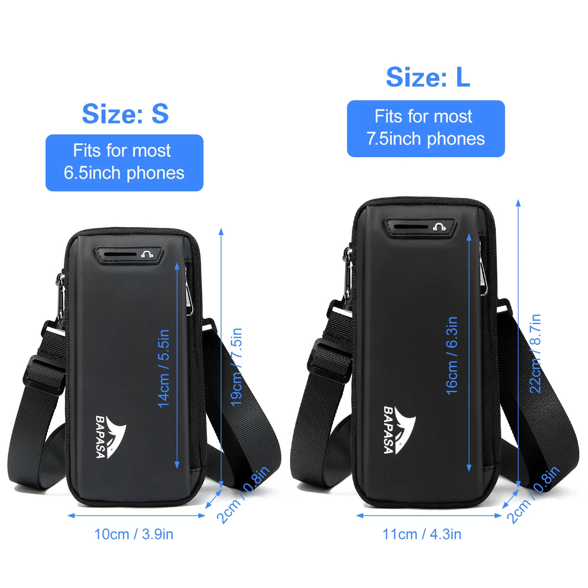 BAPASA Phone Bag &ndash; Slim Waist Pouch Fits 6.5 To 7.5 Phones