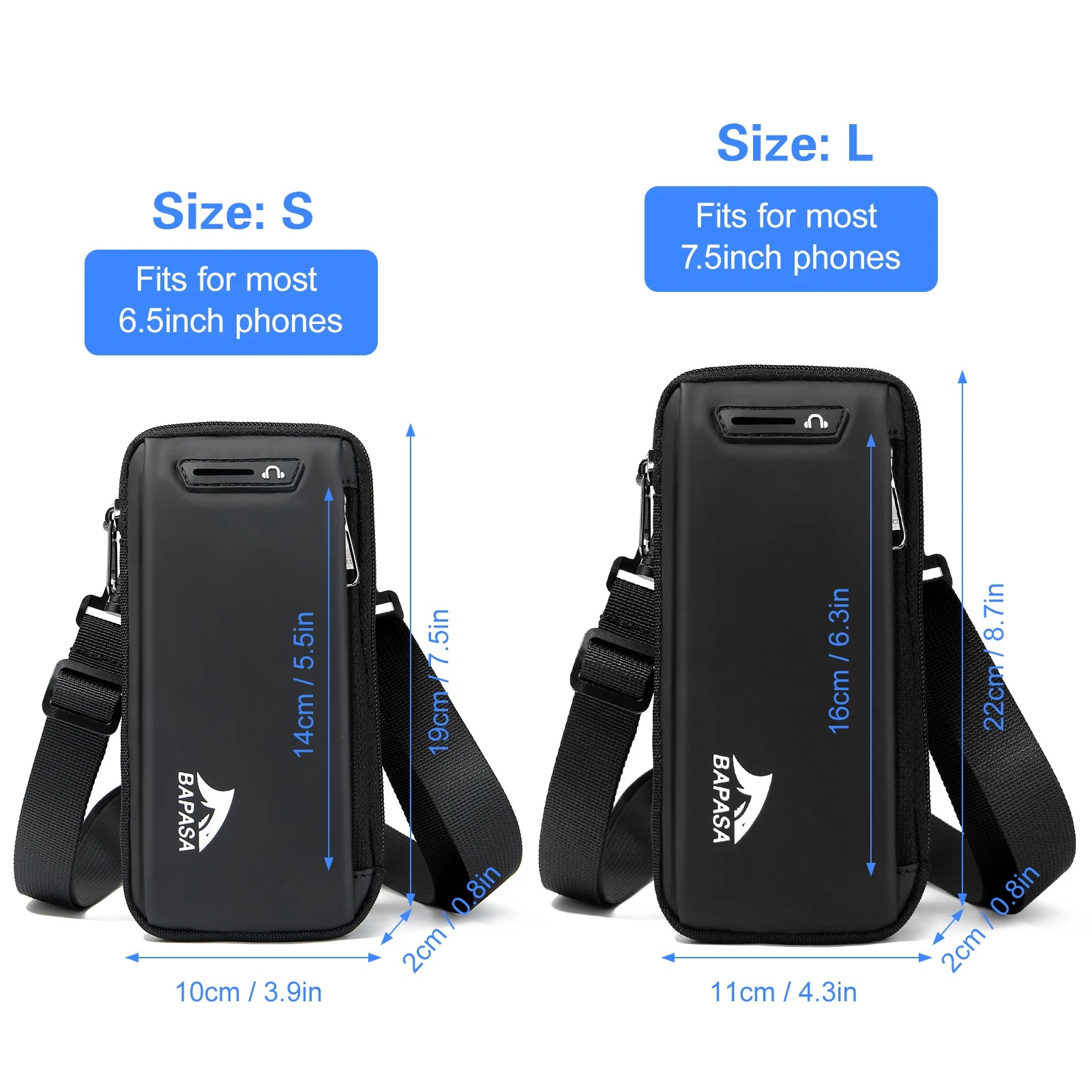 BAPASA Phone Bag &ndash; Slim Waist Pouch Fits 6.5 To 7.5 Phones