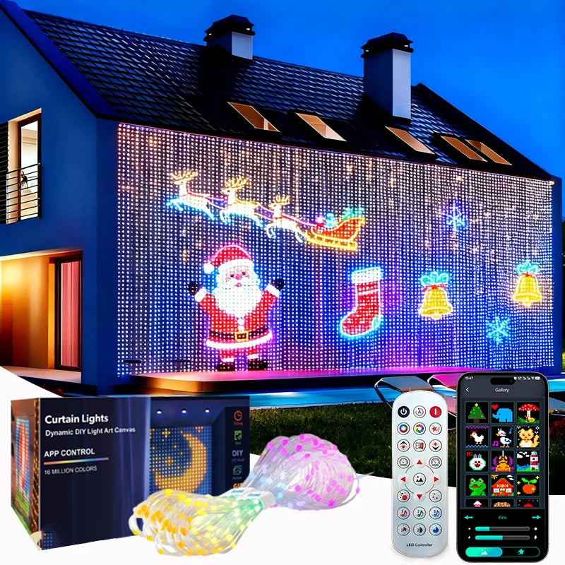 Smart LED Curtain Lights With App Control Music Sync Waterproof String