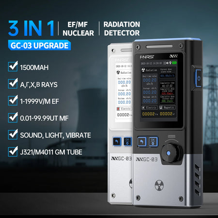 FNIRSI GC-03 3-in-1 Environment Detector &ndash; Multi-Function Safety and Radiation Tester