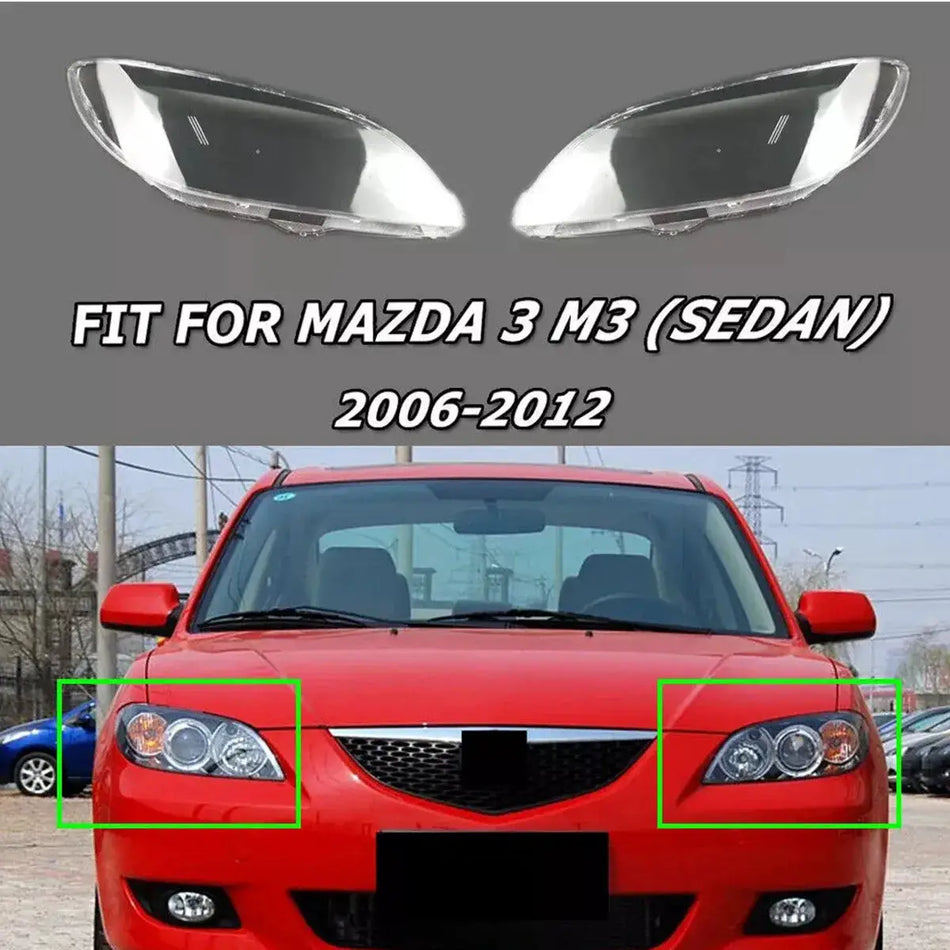 Headlight Covers with Transparent Housing for Mazda 3 Axela BK 2003-2008 by InterCyprus Trading Ltd