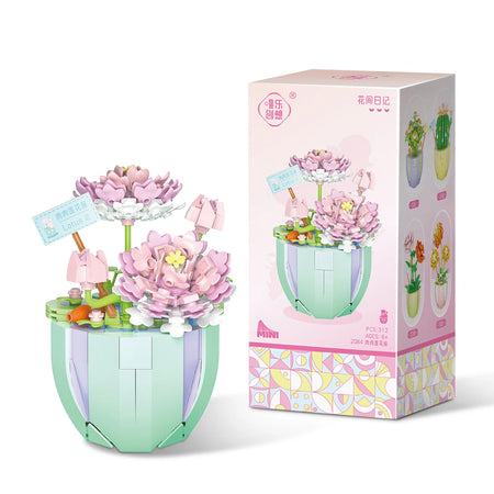 Building Block Bouquet 3D Model &ndash; Creative Home Decoration 2084 With Box