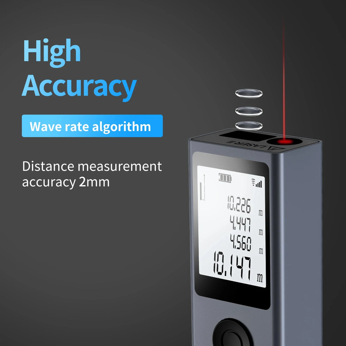 Nohawk Mini USB Rechargeable Laser Distance Meter - 30M/50M Rangefinder