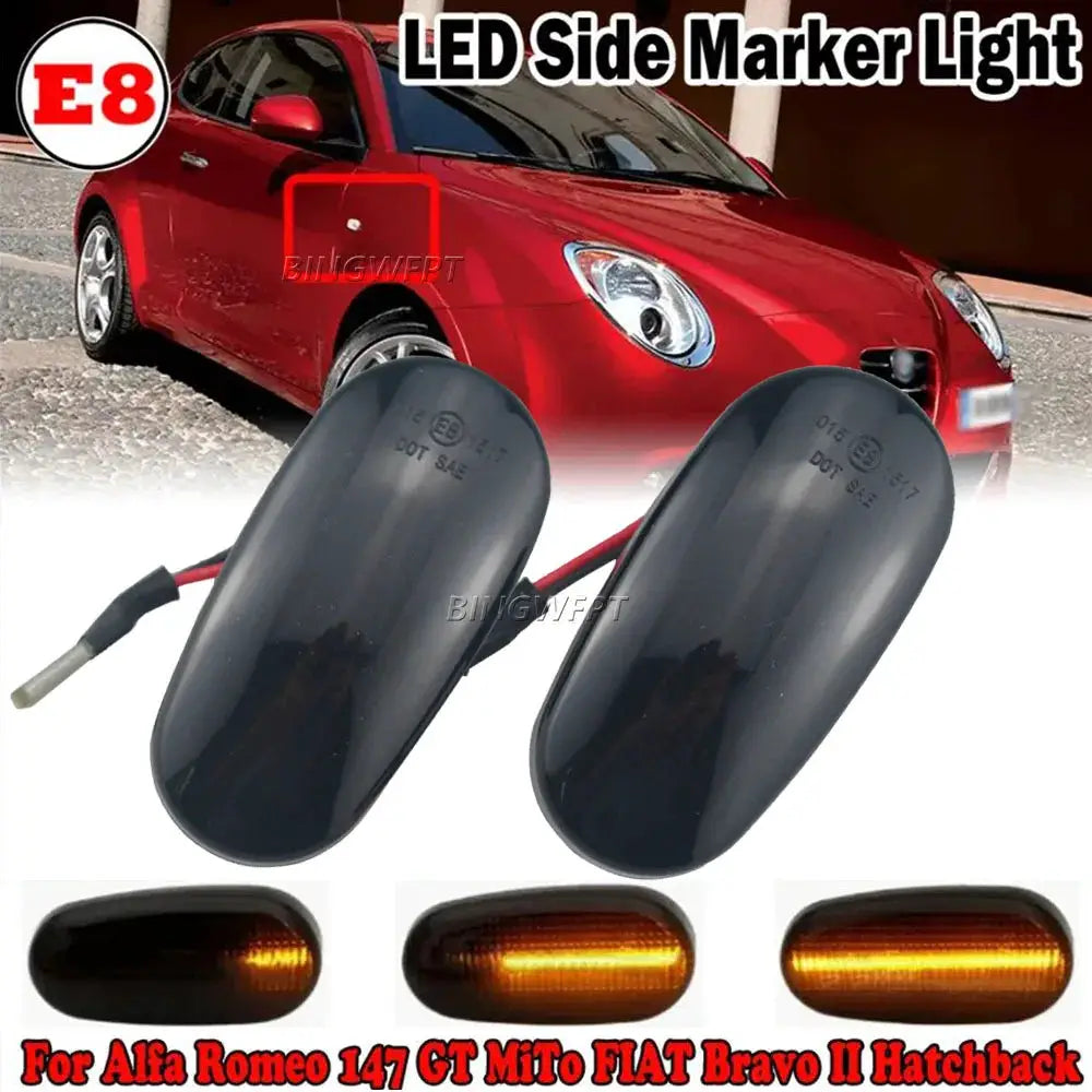 Sequential Flashing LED Turn Signal Side Marker Light Blinker For Alfa Romeo Mito 147 GT 147 Pre-facelift For FIAT Bravo II MK2 by InterCyprus Trading Ltd