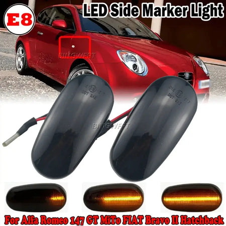 Sequential Flashing LED Turn Signal Side Marker Light Blinker For Alfa Romeo Mito 147 GT 147 Pre-facelift For FIAT Bravo II MK2 by InterCyprus Trading Ltd