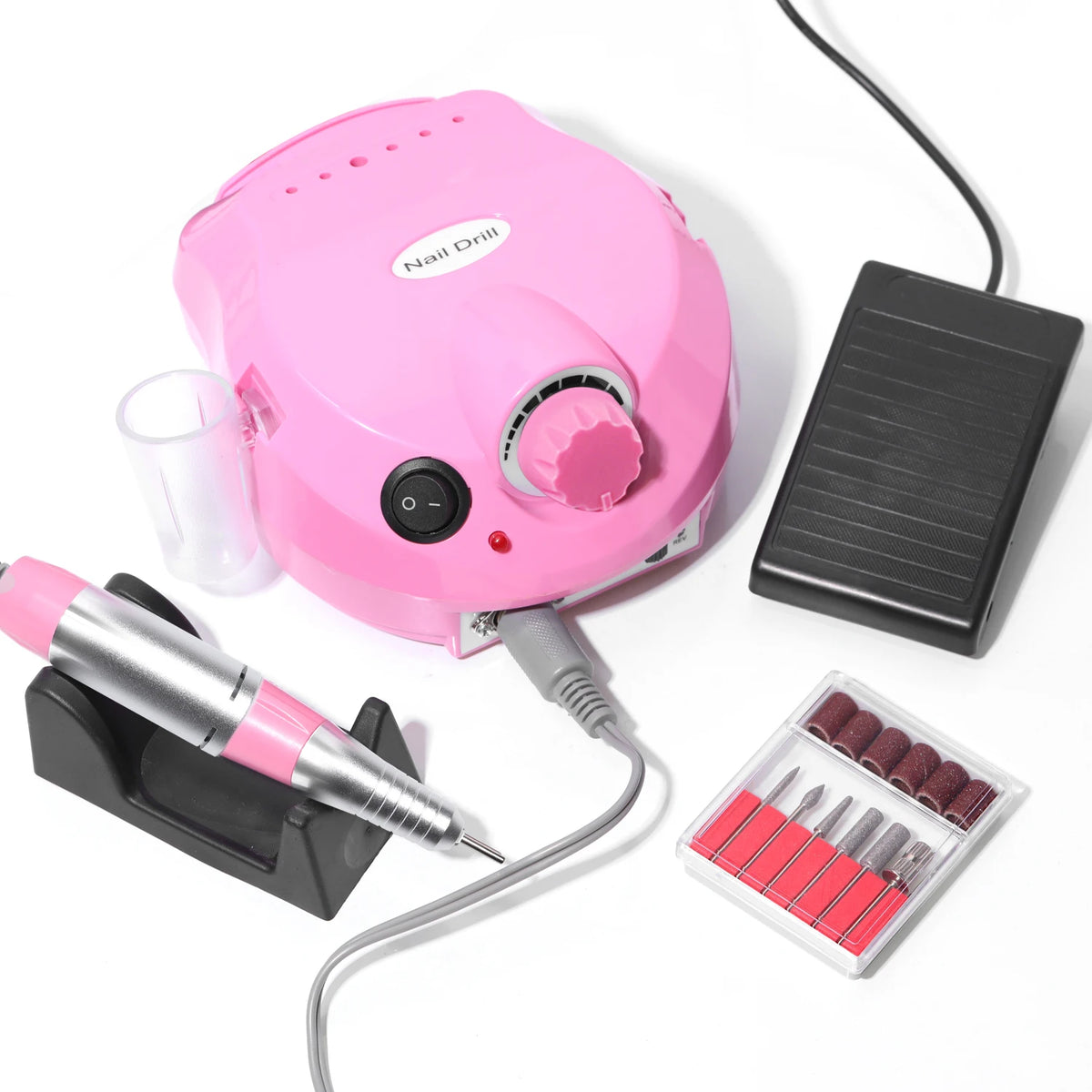 35000RPM Nail Drill Cutter Set &ndash; High Speed Polishing Tool Pink / US
