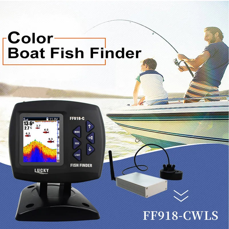 LUCKY FF918-CWLS Wireless Fish Finder - 980ft Range, 45&deg; Sonar
