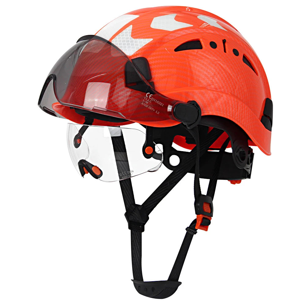 bright colored motorcycle helmets CE Bright Color Carbon Fiber Safety Helmet w/ Double Goggles ABS Protective Equipment Helmets Engineer Construction Hard Hat – InterCyprus Trading Ltd