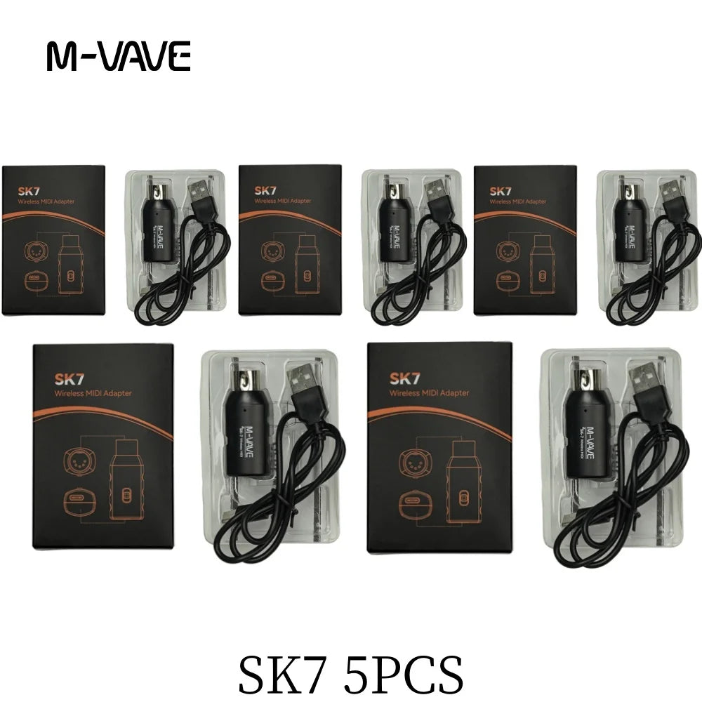M-VAVE SK7 1/2/5/10 Wireless MIDI Adapter - Low Latency SK-7 5PCS