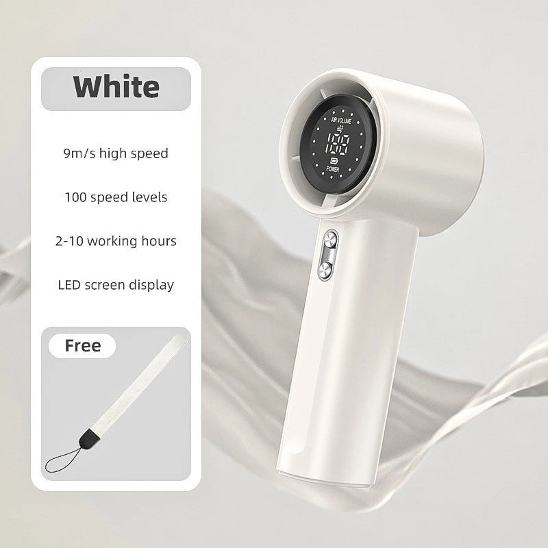 MIJIA GFS001 Rechargeable Handheld Fan- 100 Gear Turbo Wind White
