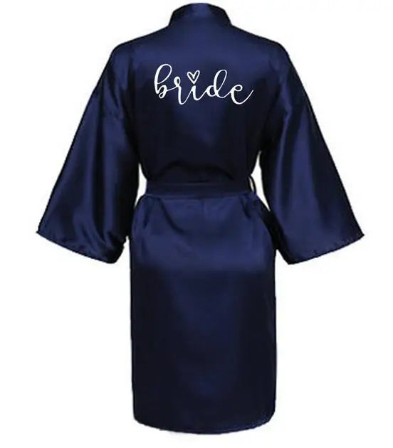Elegant Team Bride Satin Robe for Weddings