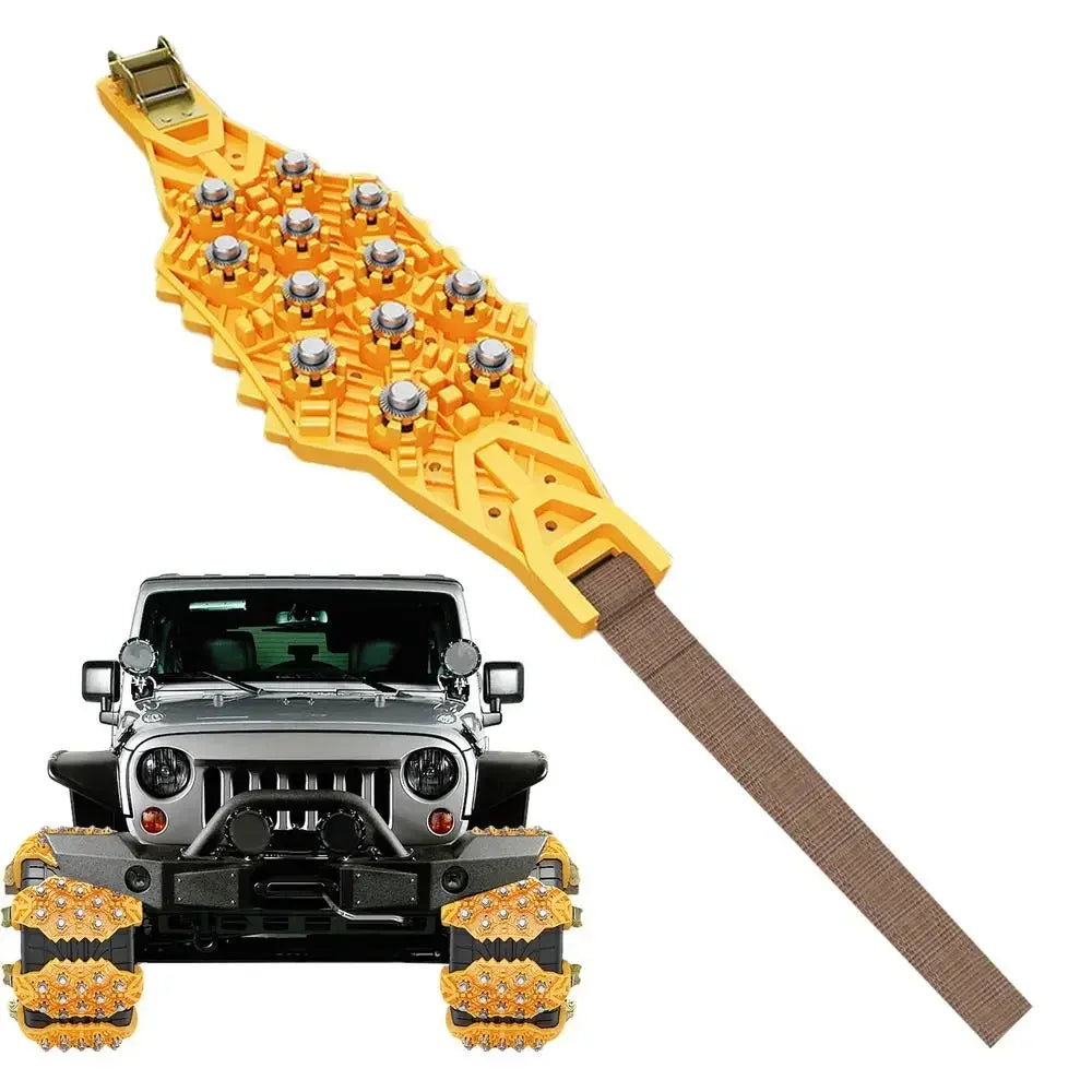 Car Winter Snow Chains &ndash; Superior Traction On Snow Anywhere yellow 1pc