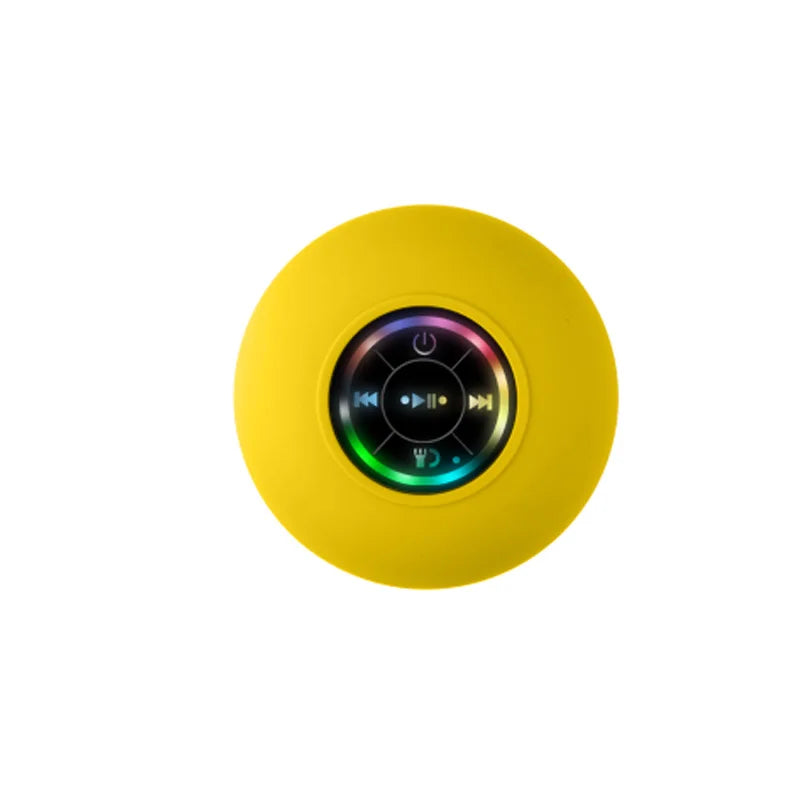 Waterproof Bluetooth Shower Speaker with LED Lights &amp; Suction Cup, Portable 3D Stereo Subwoofer Yellow / other / CN|Speaker