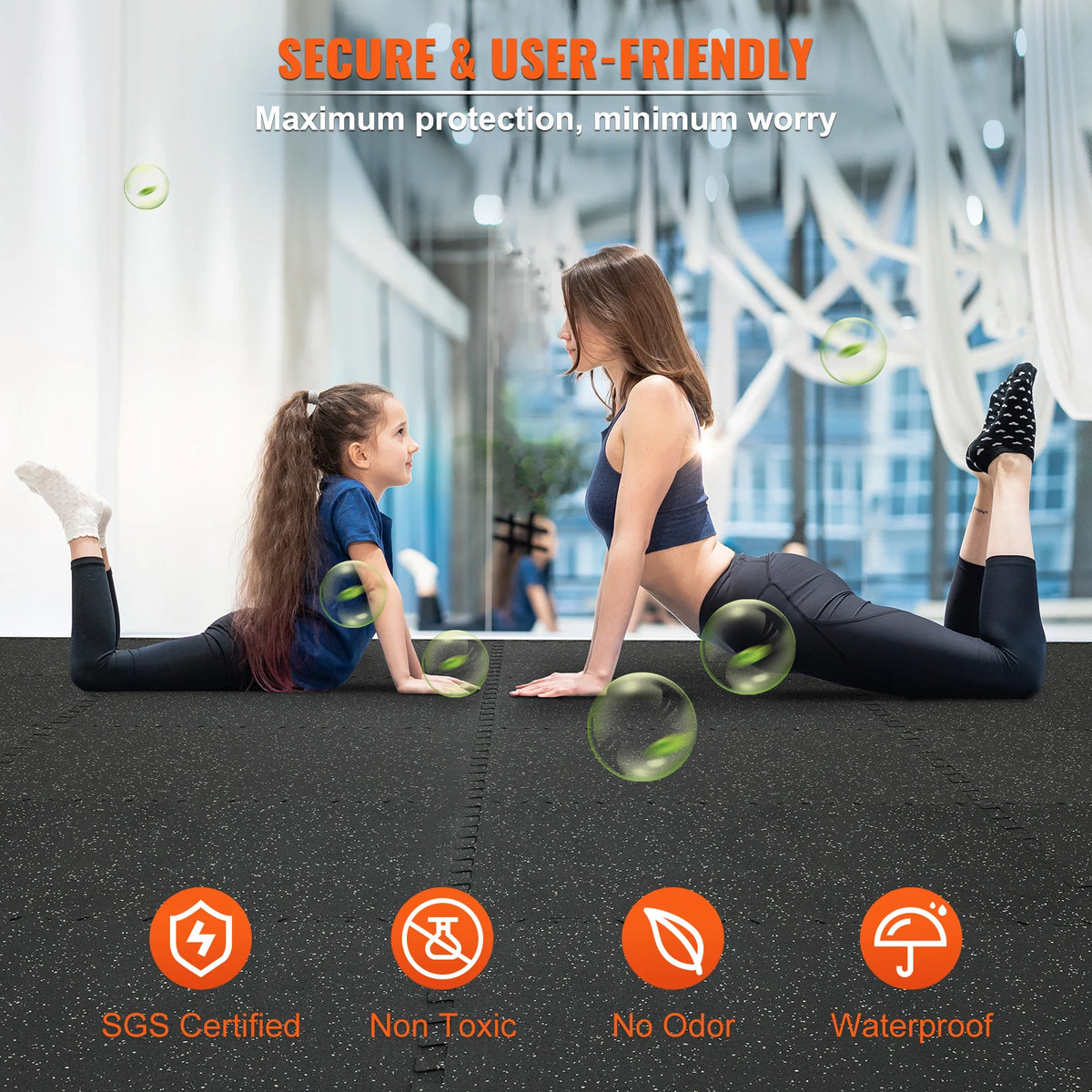 SucceBuy Gym Floor Mats Half Inch Thick &ndash; Waterproof