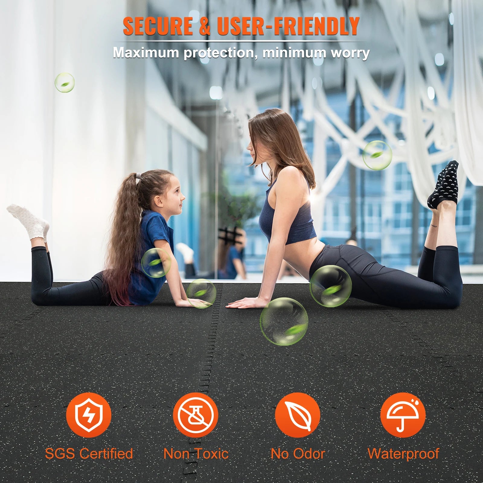 SucceBuy Gym Floor Mats Half Inch Thick &ndash; Waterproof