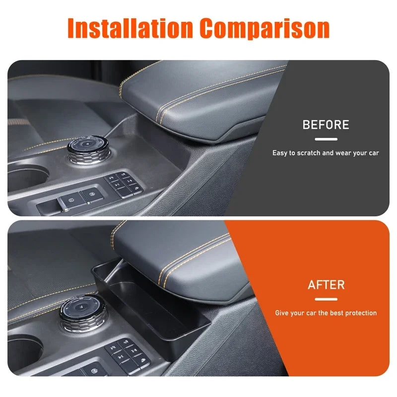 ABS zwarte centrale armsteun voor Ford Ranger 2023 tot 2025