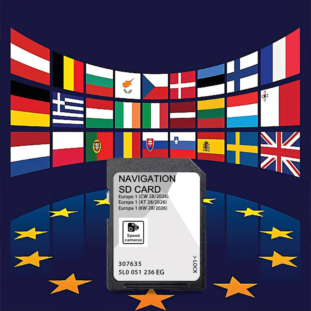 SD Card GPS Map Europa 2026 MIB2 32GB &ndash; Plug And Play CHINA