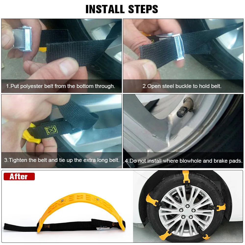 STC03 Car Winter Snow Chains - Ultra Durable Anti Slip