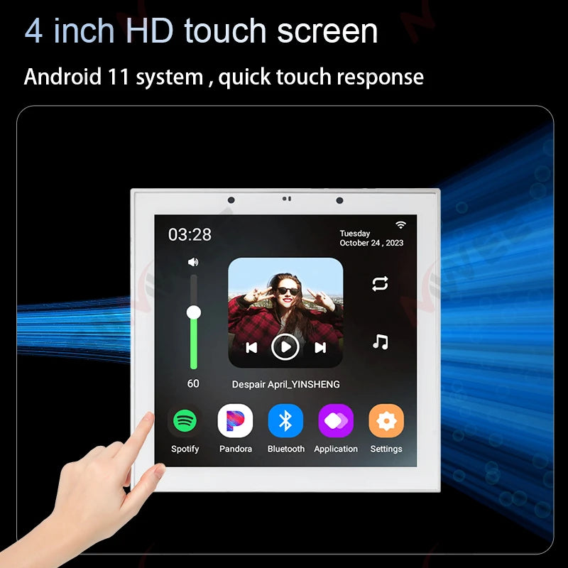 SUMWEE 4-Inch Android 11 Wall Amplifier with Bluetooth and Ceiling Speakers System