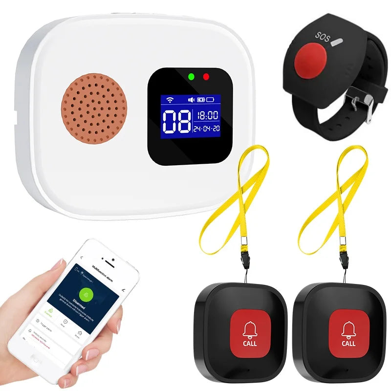 Tuya WiFi Smart SOS Call Button Wireless Caregiver Pager Phone Alert ...
