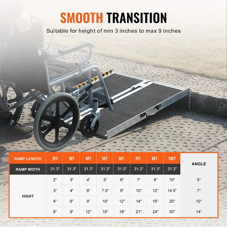 Portable Wheelchair Ramp - Non-Slip Design