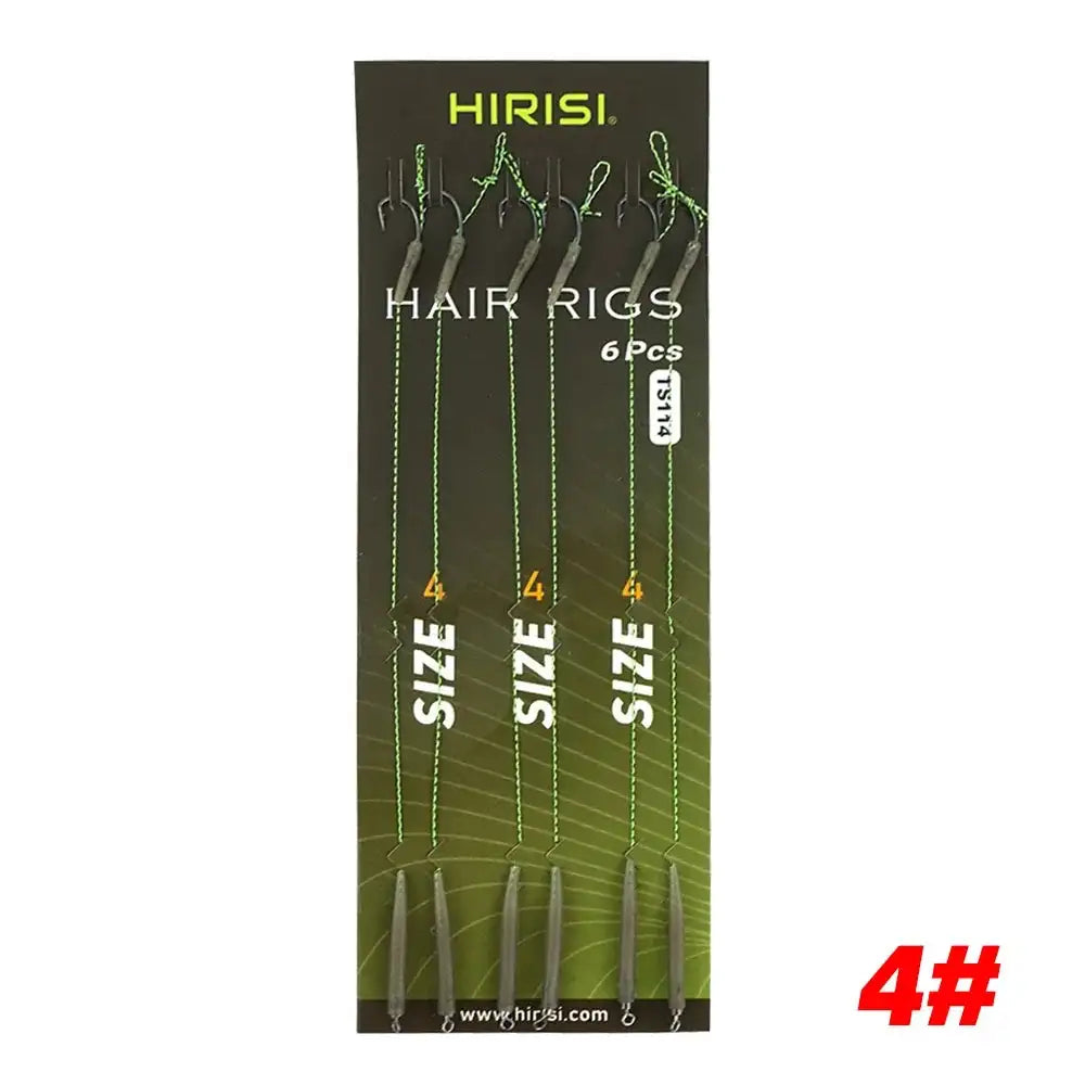 Six X Carp Rigs Ready Made Hook Link Terminal Tackle TS114 Size 4