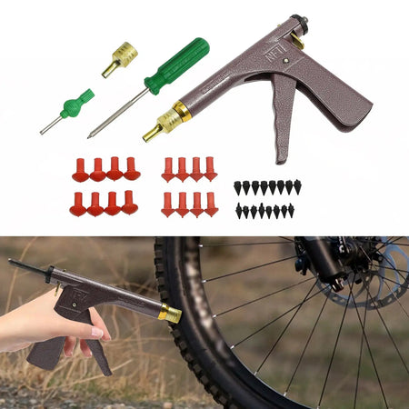 Tubeless Tire Repair Kit With Plugs &ndash; Portable Vacuum Gun