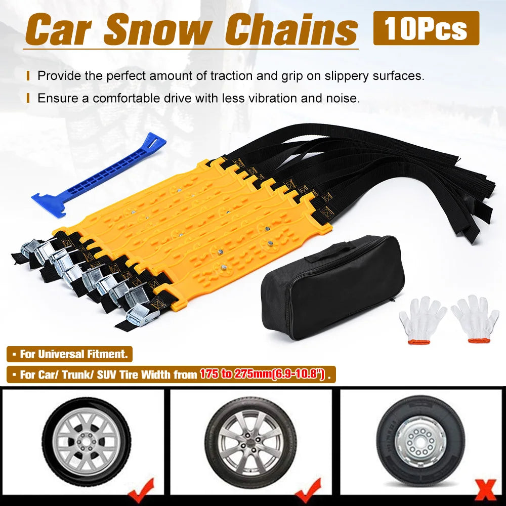 STC03 Car Winter Snow Chains - Ultra Durable Anti Slip