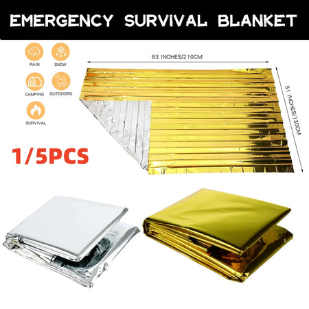 Gold-Silver Waterproof Emergency Survival Blanket 130x210cm