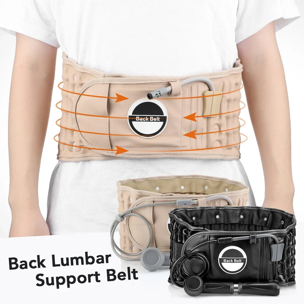 Inflatable Waist Belt With Air Pump - Lumbar Support