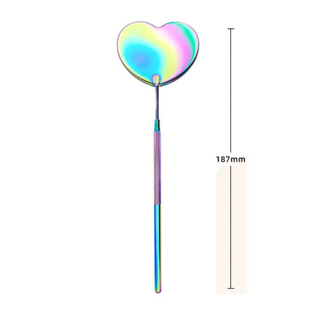 Heart-Shaped Stainless Steel Eyelash Extensions Mirror by FUNMIX 1PC Colorful Heart