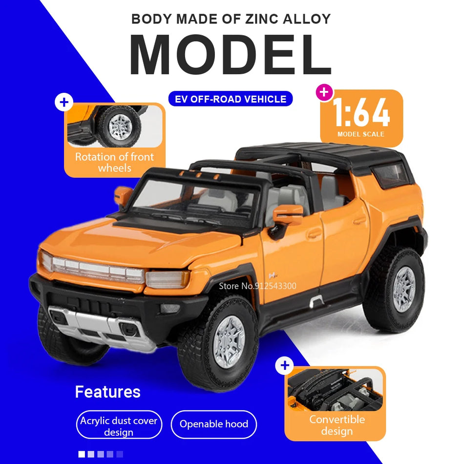 Diecast 1:64 EV modeļa automašīnas rotaļlieta, sakausējuma korpuss, atverama motora pārsegs un slīdošas riepas