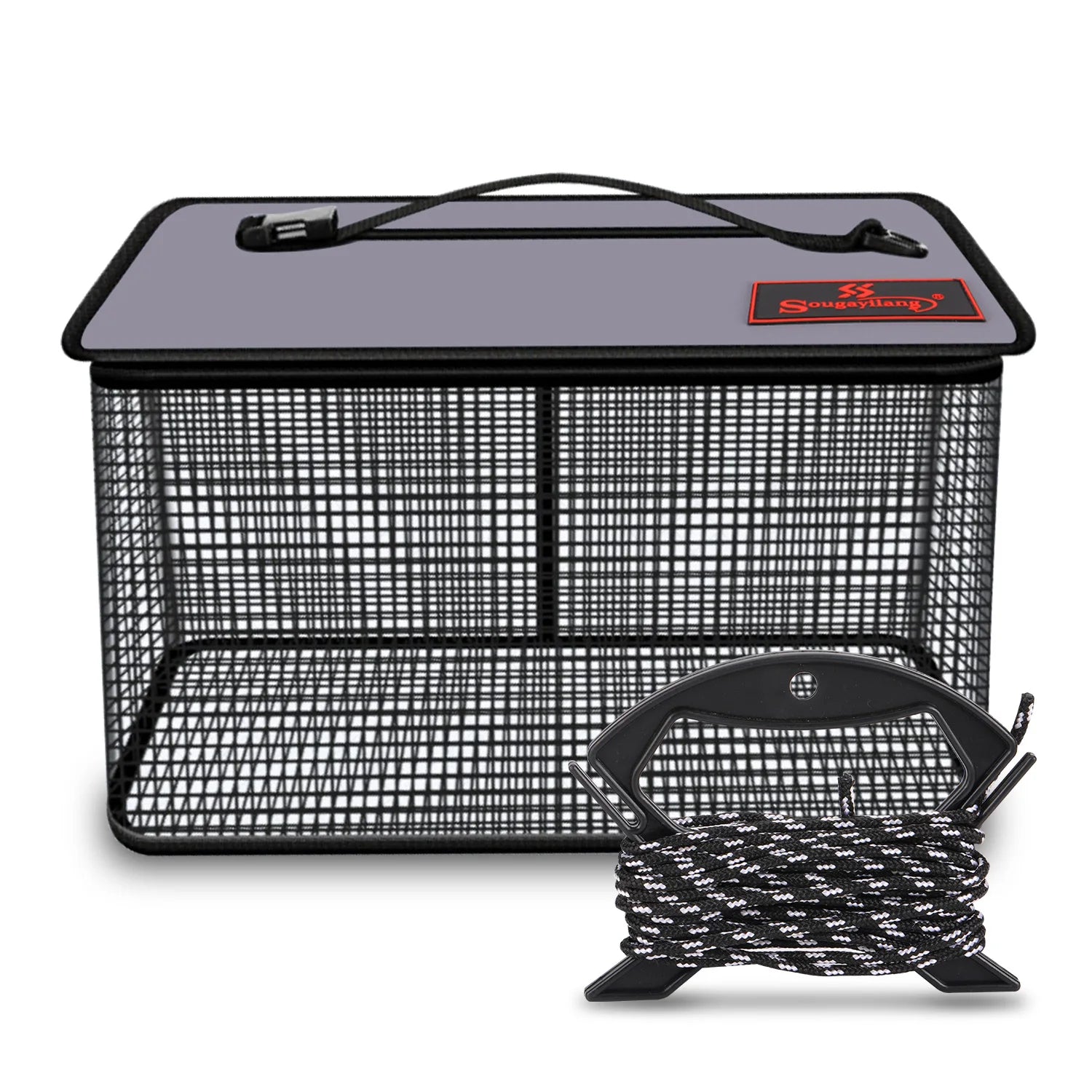 Sougayilang Foldable Fishing Cage Net - Carp, Crayfish &amp; Lobsters Trap Foldable Fish Cage
