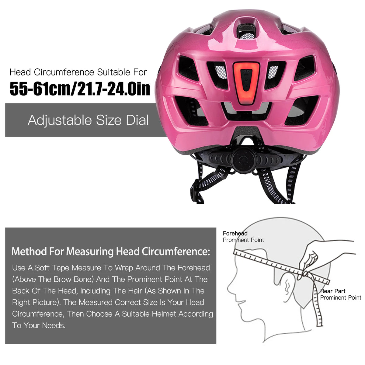 Bike Helmet With Magnetized Goggles &ndash; LED Tail Light